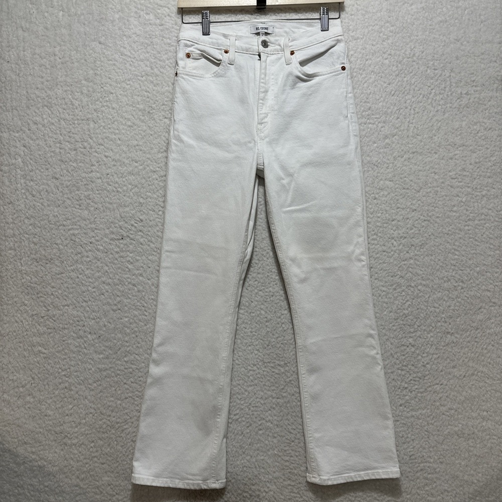 Re/done Women's White Ultra‎ High Rise Stove Pipe Jeans Size 27
